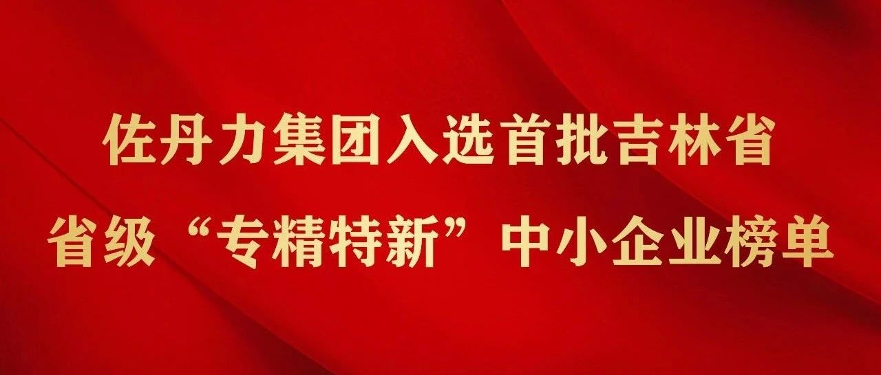 佐丹力集团入选首批吉林省省级“专精特新”中小企业榜单